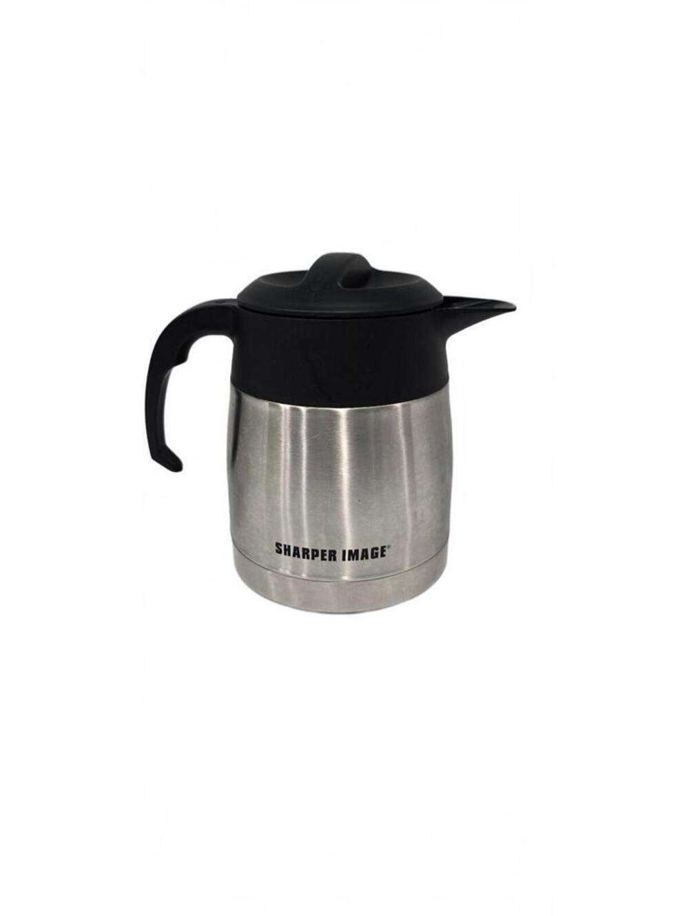 Sharper Image Stainless Steel Thermal Coffee Carafe with Black Lid and Handle
